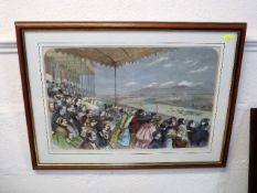 An Antique Print Of A View Of The Derby From A Sta