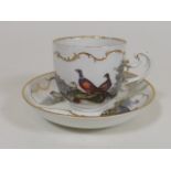 C.1750 Meissen Ornithological Cup & Saucer