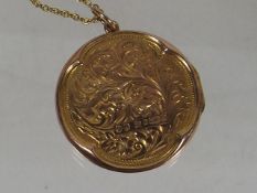 A Chester Gold Locket & Rolled Gold Chain