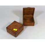 Two Antique Burr Walnut Treen Boxes