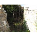 A Gothic Style Painted Metal Gate 73in X 32in