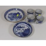 Four Nanking Chinese Cups & Two Nanking Dishes