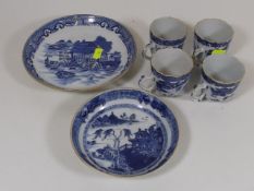 Four Nanking Chinese Cups & Two Nanking Dishes