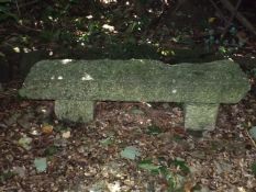A Granite Garden Seat 60in Long X 15in High & 14in