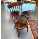 C.1800 Rod Back Windsor Chair With Elm Seat & Arms