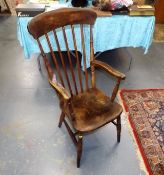 C.1800 Rod Back Windsor Chair With Elm Seat & Arms