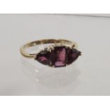 A Ladies 9ct Art Deco Style Ring With Purple Stone