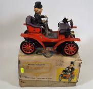 Vintage Tin Plate Toy Car With Box, Battery Damage