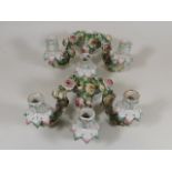 A Pair Of 19thC. Meissen Style Wall Candelabra Som