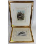 Two Framed Antique Prints Of Boar