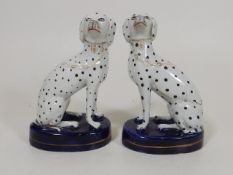 A 19thC. Pair Of Staffordshire Pottery Dalmatian D
