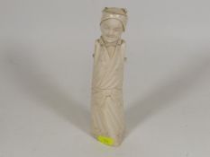 An Early 20thC. Carved Ivory Figure, Lacking Arms