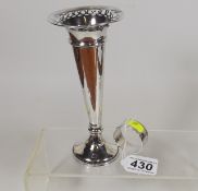 A Silver Posy Holder A/F Twinned With Silver Napki