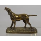 A 19thC. Brass Model Of Dog