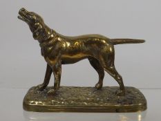 A 19thC. Brass Model Of Dog