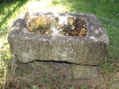 A Granite Trough With Mounts 36in X 33in X 11in