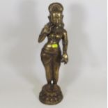 A Large Early 20thC. Brass Tibetan Figure