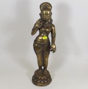 A Large Early 20thC. Brass Tibetan Figure