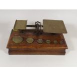A Large Set Of Oak & Brass Post Office Scales