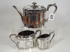 A Victorian Silver Plated Tea Service