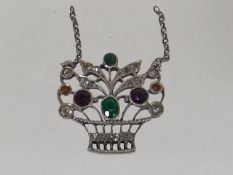 A Jewelled Silver Pendant