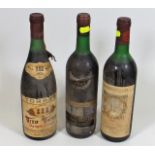 Three Bottles Of Vintage Red Wine