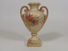 A Royal Worcester Vase Hand Painted With Floral De