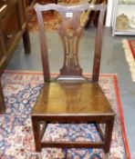 An 18thC. Oak Country Chippendale Chair