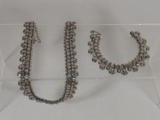 A White Metal Necklace & Bracelet Set