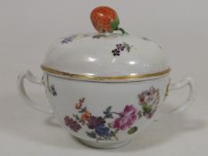 C.1780 Meissen Lidded Jam Pot With Floral Decor, P