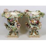 A Pair Of Early 19thC. Coalport Coalbrookdale Vase