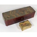 A Japanese Papier Mache Painted Box & One Other