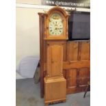 A C.1800 Country Pine Longcase Clock Sleep Of Lisk