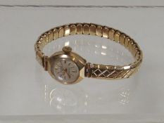 A Ladies 9ct Gold Watch & Strap