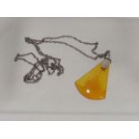 A Silver & Amber Necklace