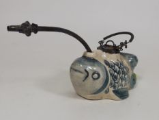 A C.1900 Chinese Opium Pipe In Shape Of Fish