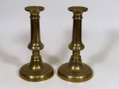 A Pair Of Victorian Brass Candle Sticks