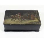 A 19thC. Russian Lacquer Box Depicting Winter Scen