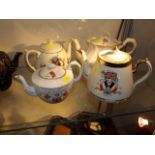 Four Commemorative WW1 Teapots