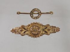 An Antique Seed Pearl Brooch & One Other