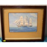 J. A. H Terry Signed Oil Painting Of Cutty Sark At