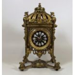 An Ornate 19thC. French Brass Mantle Clock