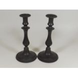 A Pair Of 19thC. Pewter Candle Sticks
