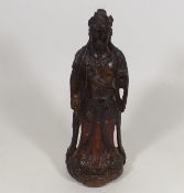 A 17thC. Chinese Carved Wood Guanyin Figure