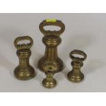 Four Antique Brass Weights