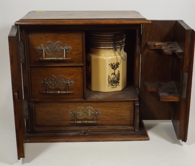 An Oak Smokers Cabinet