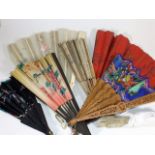 A Small Quantity Of Vintage Oriental Fans A/F