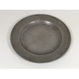 A 19thC. Pewter Plate With Carnaby Street Stamp