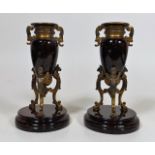 A Pair Of Regency Serpentine & Gilt Bronze Candle