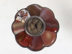 A 19thC. Silver Mounted Agate Mourning Brooch